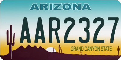 AZ license plate AAR2327