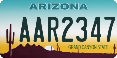 AZ license plate AAR2347