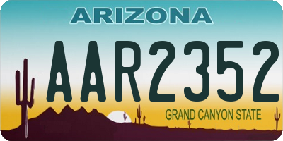 AZ license plate AAR2352