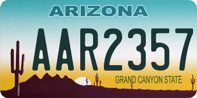 AZ license plate AAR2357