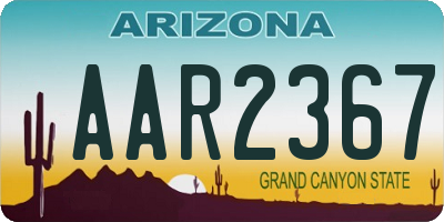 AZ license plate AAR2367