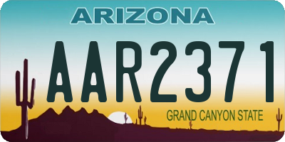AZ license plate AAR2371