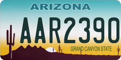 AZ license plate AAR2390