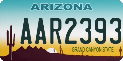 AZ license plate AAR2393