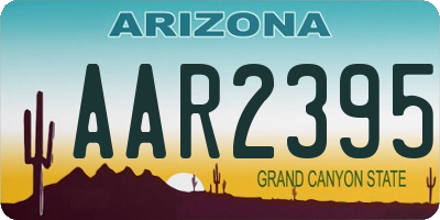 AZ license plate AAR2395