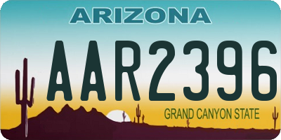 AZ license plate AAR2396