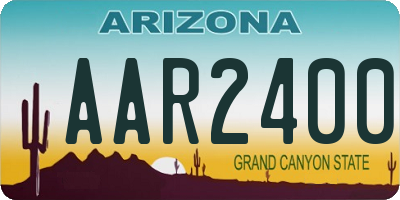 AZ license plate AAR2400