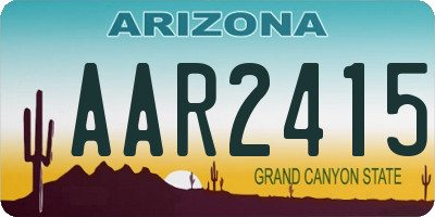 AZ license plate AAR2415