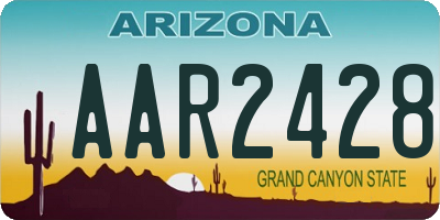 AZ license plate AAR2428