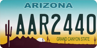 AZ license plate AAR2440
