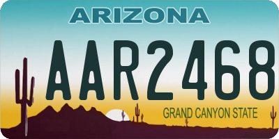 AZ license plate AAR2468