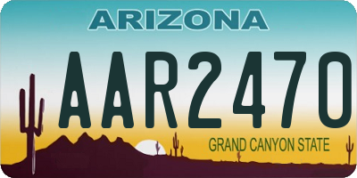 AZ license plate AAR2470