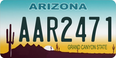 AZ license plate AAR2471