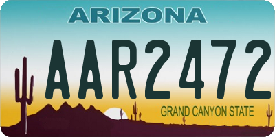 AZ license plate AAR2472