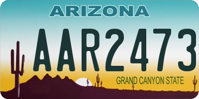 AZ license plate AAR2473