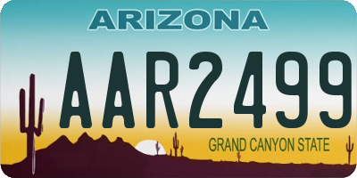AZ license plate AAR2499