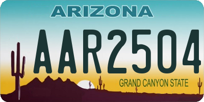 AZ license plate AAR2504