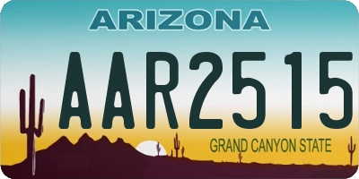 AZ license plate AAR2515