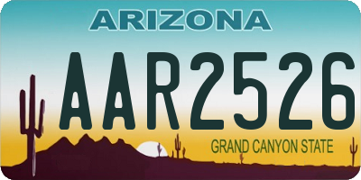 AZ license plate AAR2526