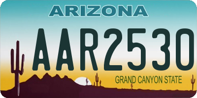 AZ license plate AAR2530
