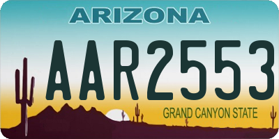 AZ license plate AAR2553