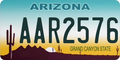 AZ license plate AAR2576