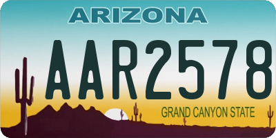 AZ license plate AAR2578