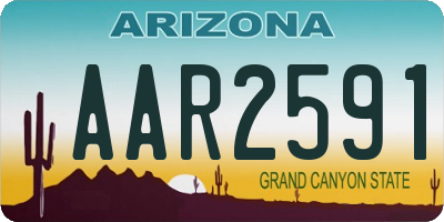 AZ license plate AAR2591