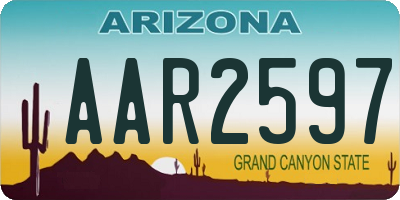 AZ license plate AAR2597