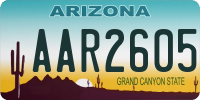 AZ license plate AAR2605