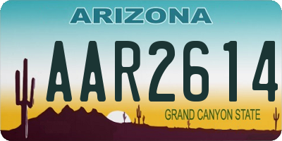 AZ license plate AAR2614