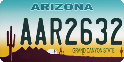 AZ license plate AAR2632