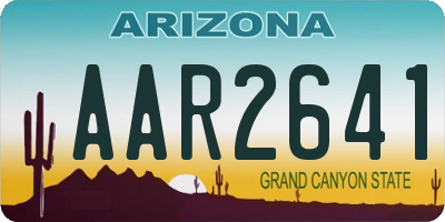 AZ license plate AAR2641