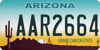 AZ license plate AAR2664