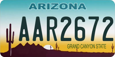 AZ license plate AAR2672