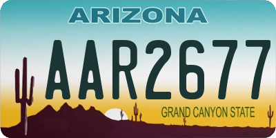 AZ license plate AAR2677