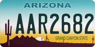 AZ license plate AAR2682