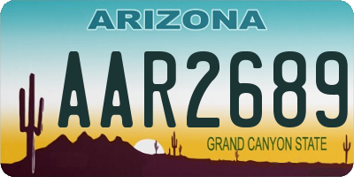 AZ license plate AAR2689