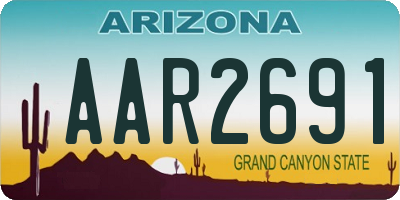 AZ license plate AAR2691