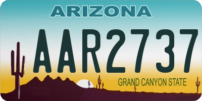 AZ license plate AAR2737