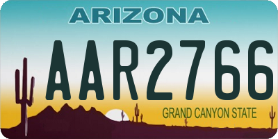 AZ license plate AAR2766