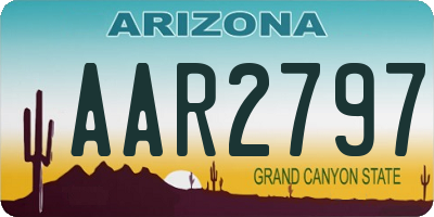 AZ license plate AAR2797