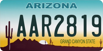 AZ license plate AAR2819