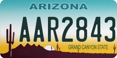 AZ license plate AAR2843