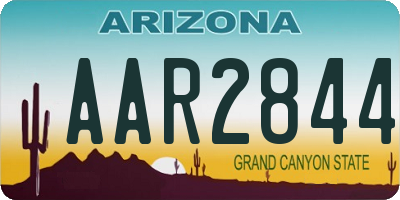 AZ license plate AAR2844