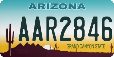 AZ license plate AAR2846