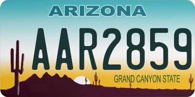 AZ license plate AAR2859
