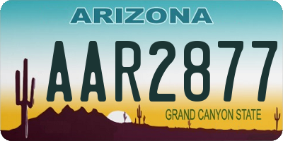 AZ license plate AAR2877