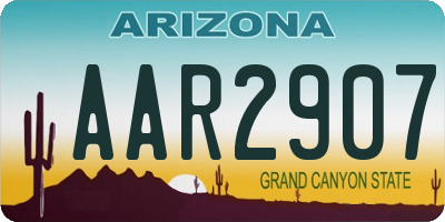AZ license plate AAR2907