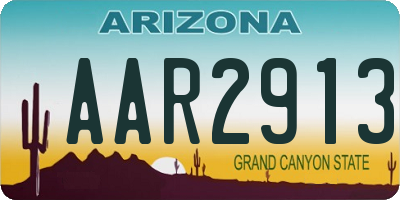 AZ license plate AAR2913